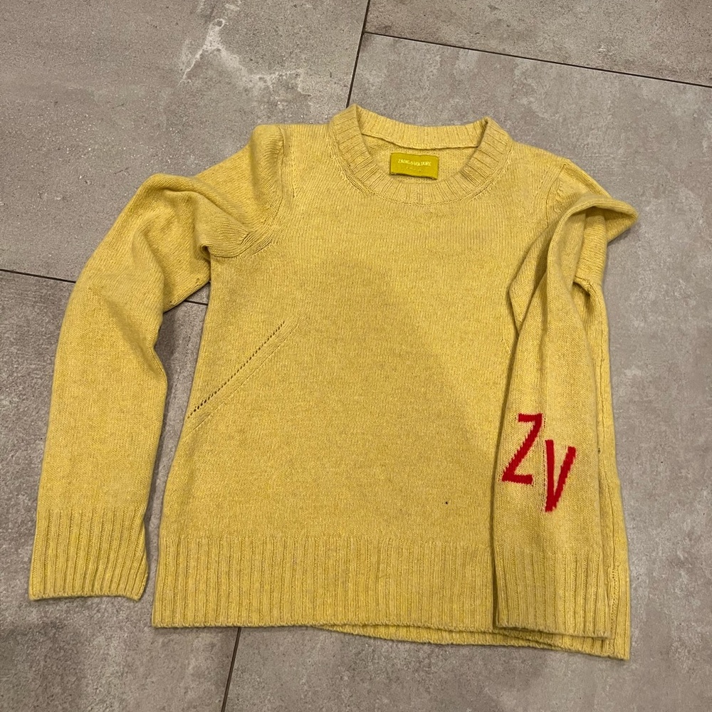 Zadig & Voltaire Yellow Sweater with Red Detail